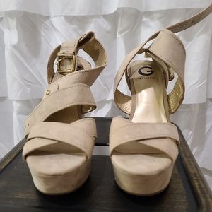 Nude wedges size 7